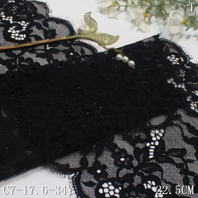 freedombeauty|Multicolor Double Wave Bone Line Vintage Flower Elastic Eyelash 22cm Clothing Home Textile Lace Trim DIY