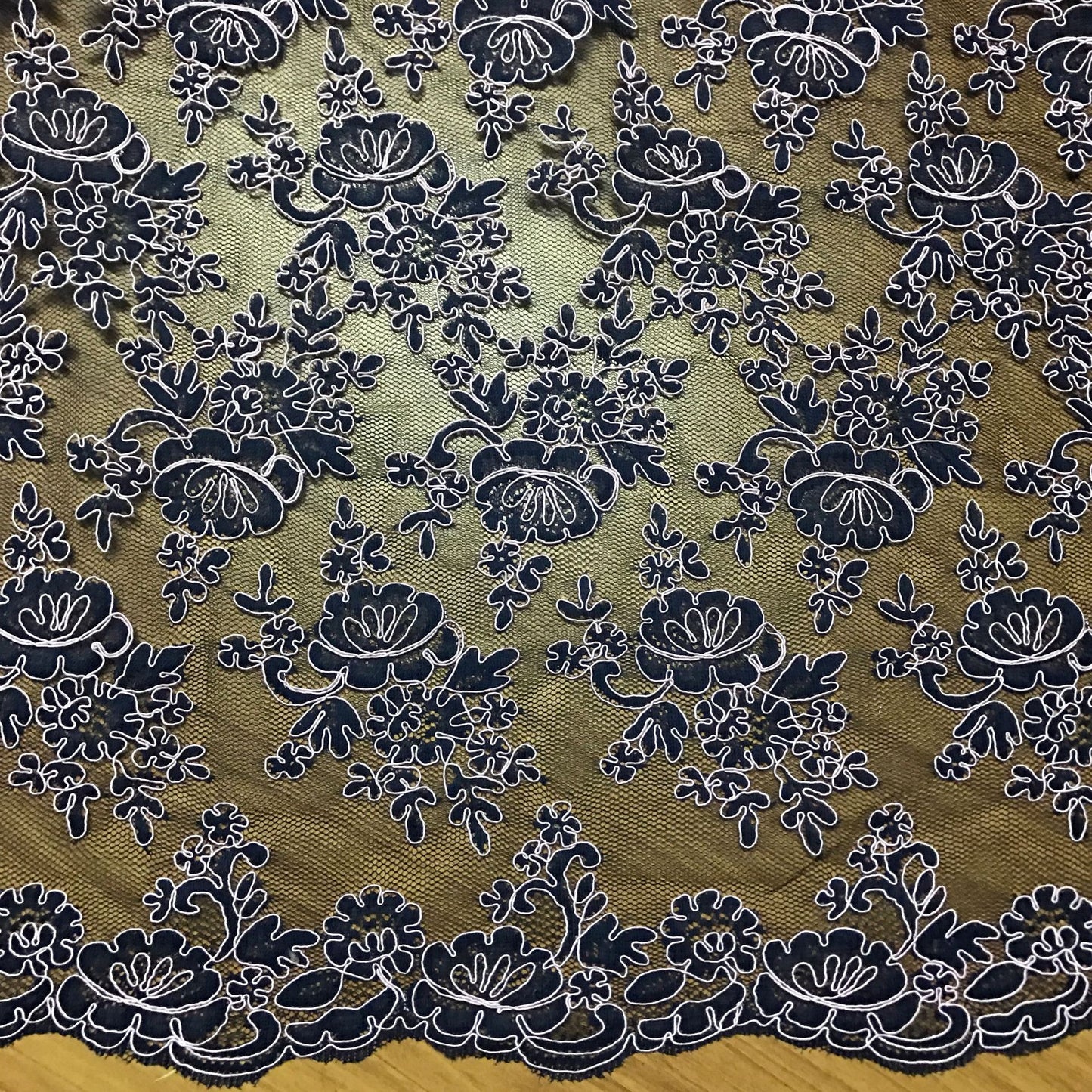 Freedombeauty | Contrast Color Concave Computer Embroidery Car Bone Thread Lace Fabric Bottom Cloth Bone Thread Optional