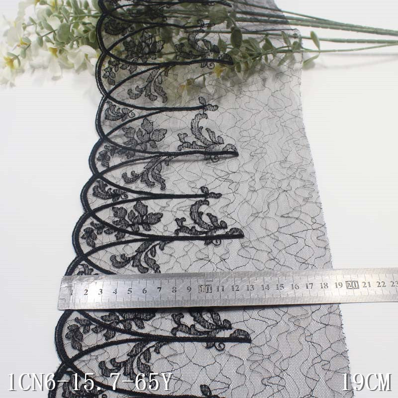 【1pack】-freedombeauty|Two-tone Single-sided Polyester Thread Vintage Vine Mesh Embroidery Lace Trim Lingerie Performance Costume Lace Trim Accessories