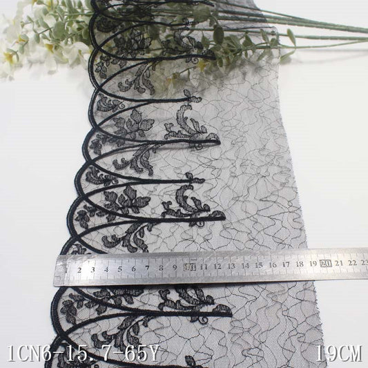 【1pack】-freedombeauty|Two-tone Single-sided Polyester Thread Vintage Vine Mesh Embroidery Lace Trim Lingerie Performance Costume Lace Trim Accessories