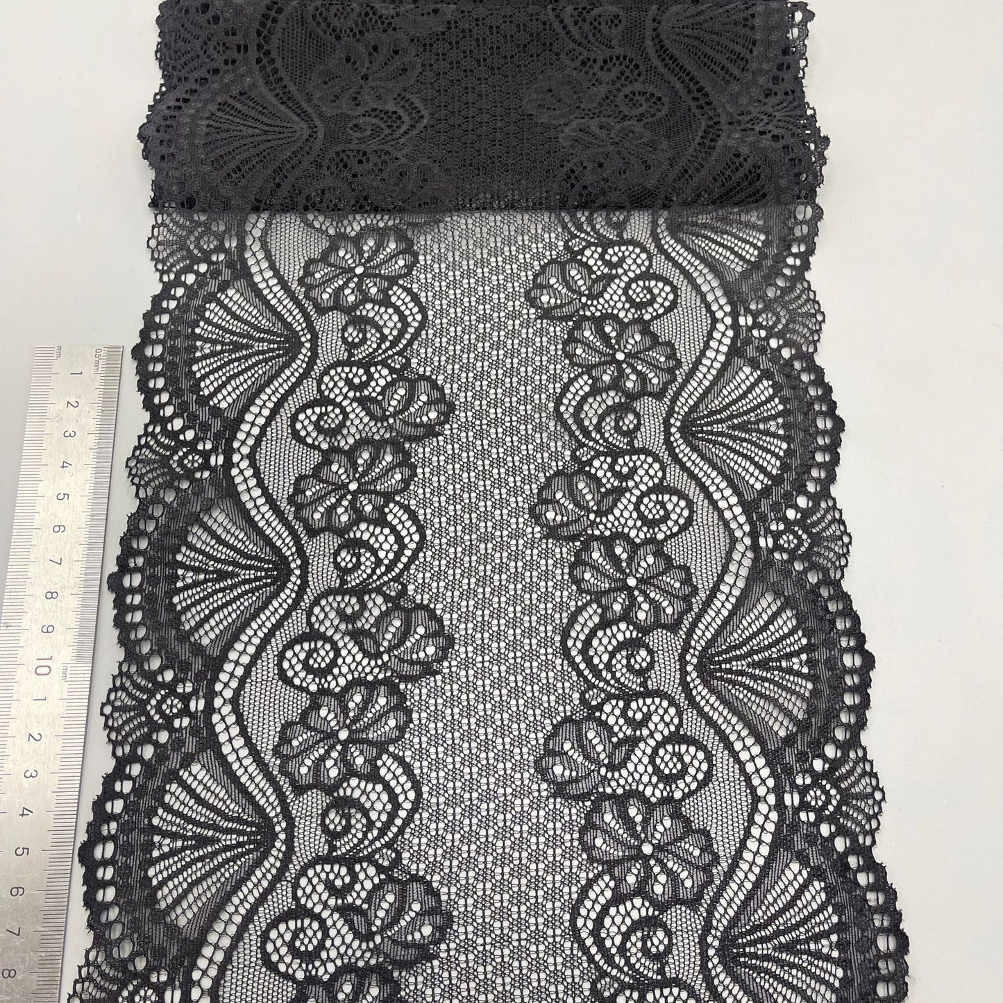 freedombeauty|22CM Eyelash Lace Trim DIY Handmade Lingerie Wide Lace Trim Accessories Wavy Hem Wedding Dress