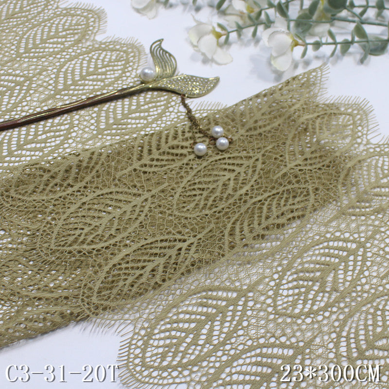 freedombeauty|Multicolor Full Ancient Style Leaf Non-Elastic Eyelash Lace 23cm Curtain Sofa Cushion Lace Trim Accessories