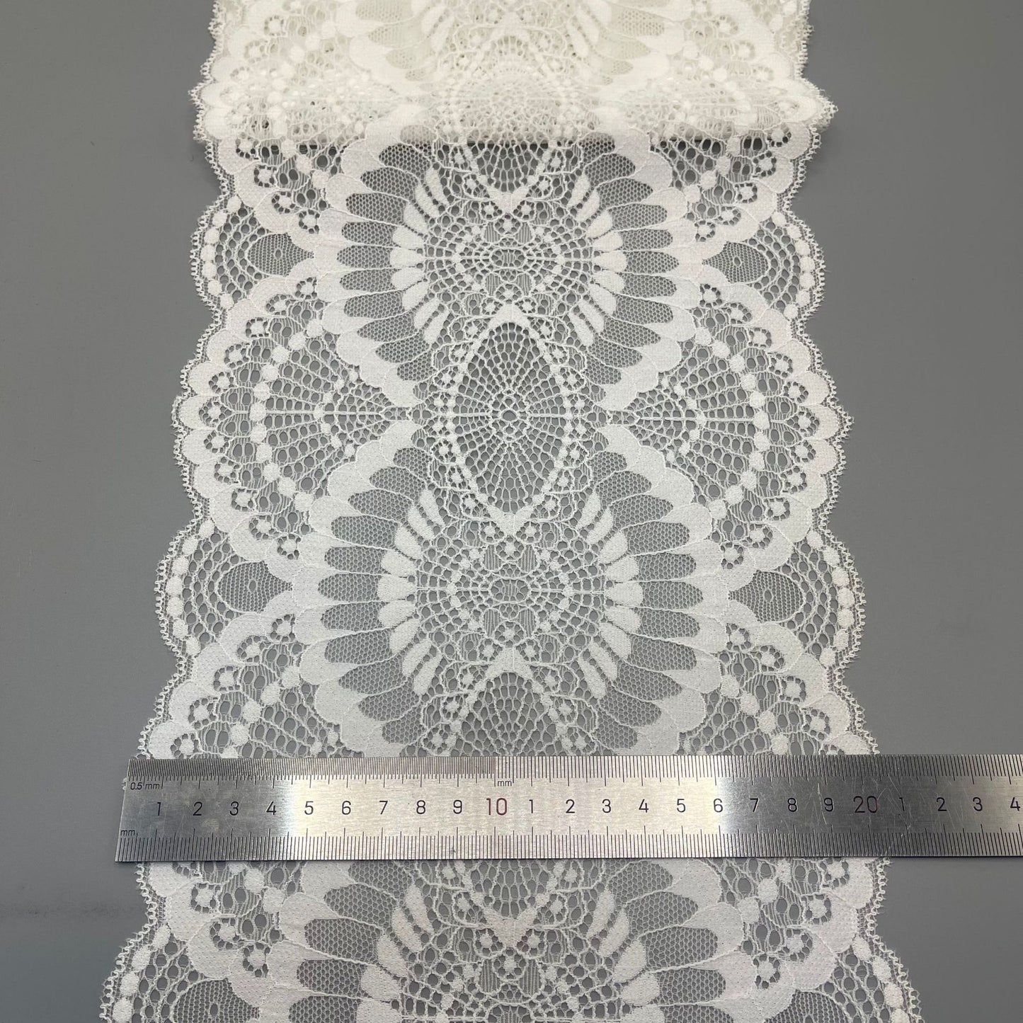 freedombeauty|20CM Elastic Lace Trim White Wedding Dress Hollow Lace Nylon DIY Clothing Accessories