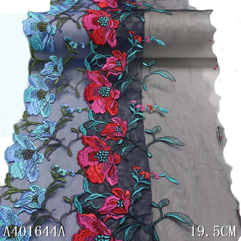 【1pack】-freedombeauty|Two-Color Single-Sided 3D Flower Pattern Embroidery Trim DIY Accessories for Underwear Skirt Hem Curtain Trim