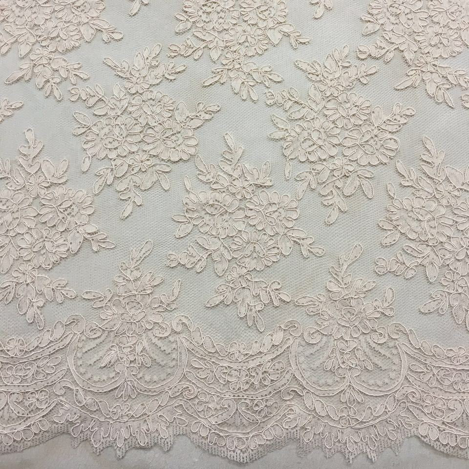 Freedombeauty | Supply Car Strand Lace Veil Skirt Lace Accessories Three-Dimensional Bone Thread Lace Fabric Wedding Dress Fabric