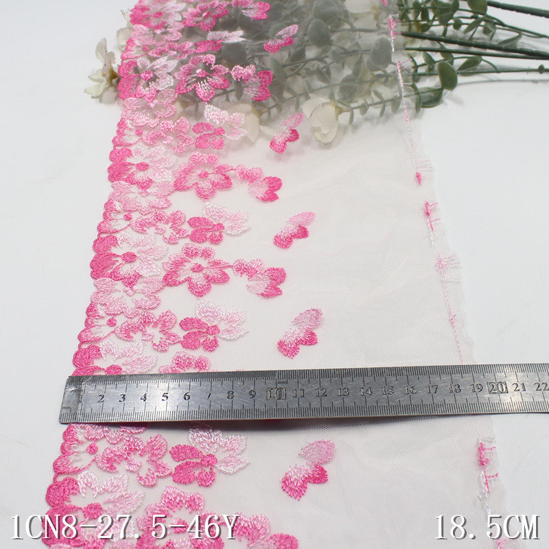 【1pack】-freedombeauty|Light Pink Mesh Spring Single-Sided Pink Peach Blossom Embroidery Textured Curtain Home Textile Clothing Decoration Accessories DIY