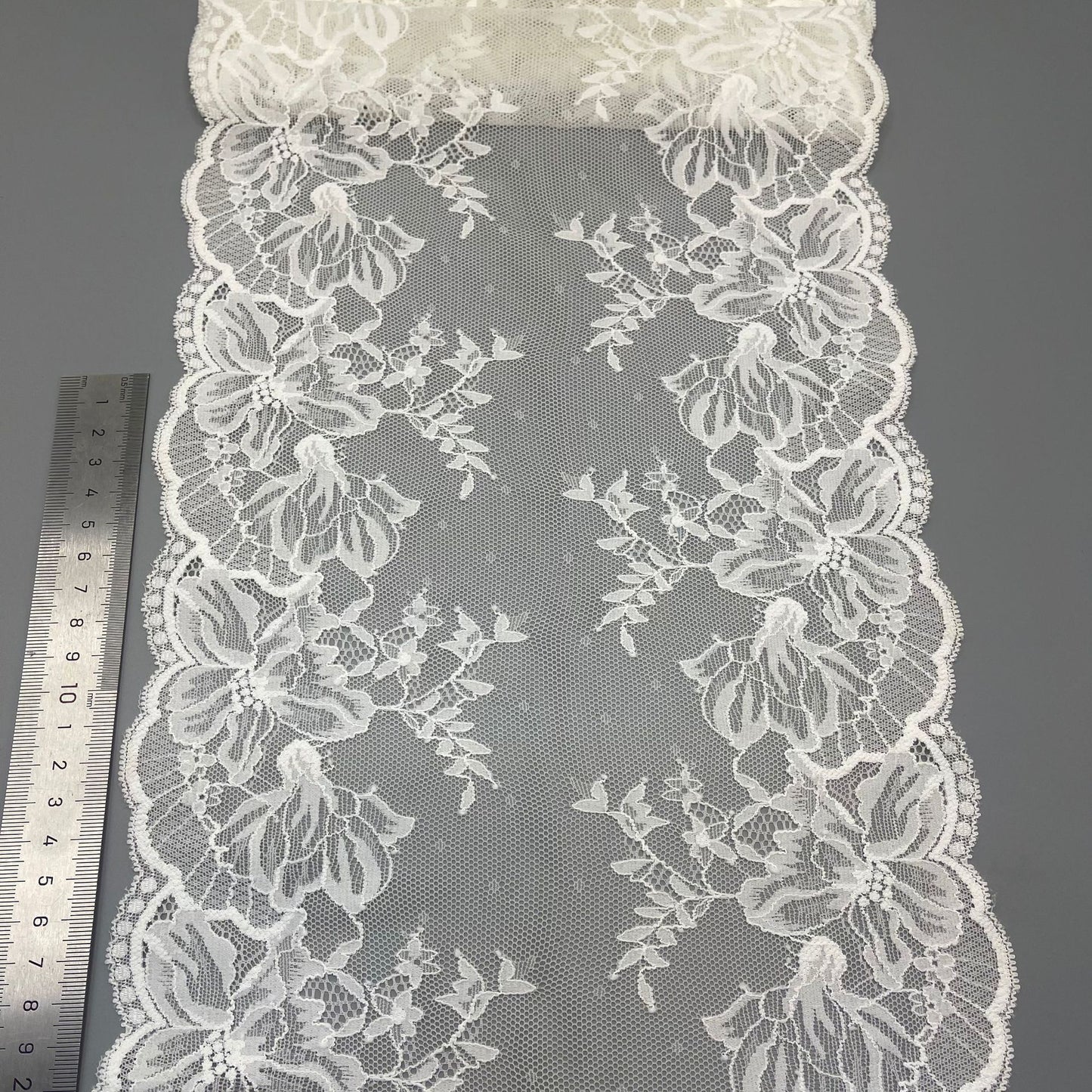 freedombeauty | 22CM Exquisite White Elastic Lace Trim Nylon Wedding Dress Hollow Design Accessories DIY Wedding Dress