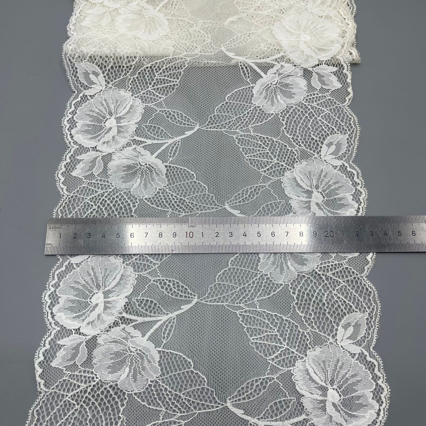 freedombeauty|23CM Elastic Lace Trim Nylon Lace Wedding Dress Decoration Fabric Accessories