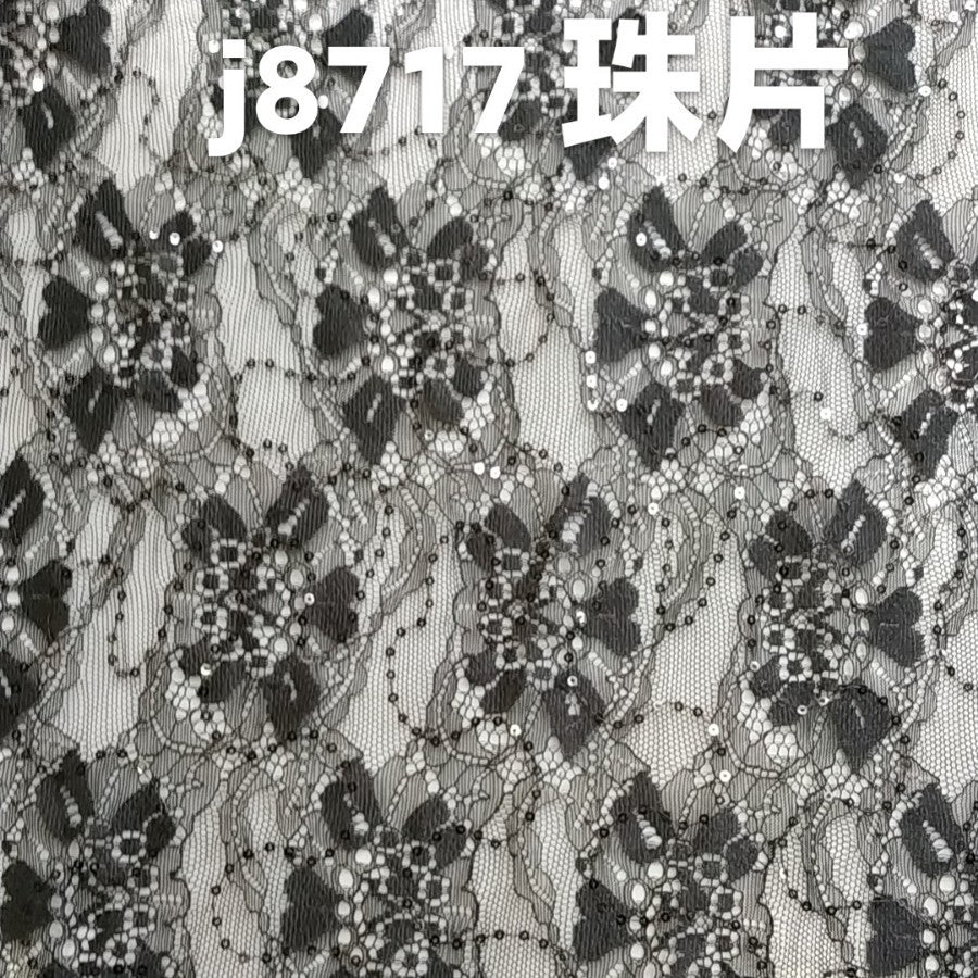 freedombeauty|Chiffon Sequin Lace Fabric Full Pattern Lace Fabric for Dresses Fashion Gowns Wedding Dresses Children's Decorations