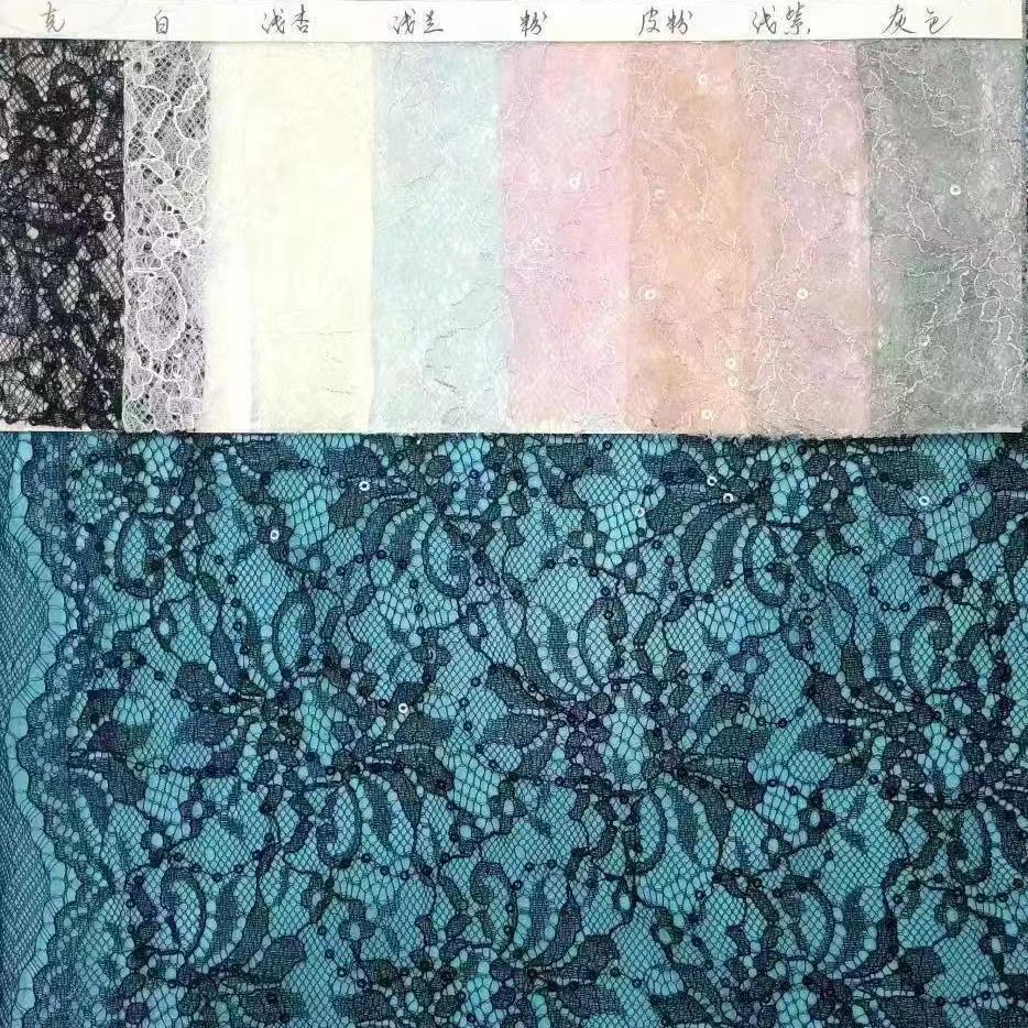freedombeauty|Hot Selling Full Width Sequin Lace Mesh Fabric Hollow Out Jacquard Mesh Fabric for Clothing Accessories