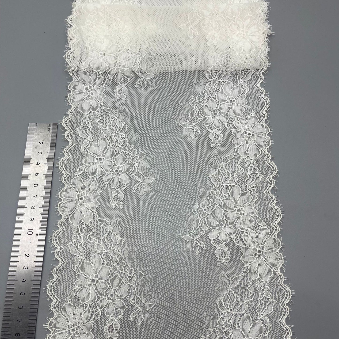 freedombeauty|18CM French Elastic Eyelash Lace Elastic Trim Skirt Children's Clothing Wedding Dress Decoration Clothing Hem