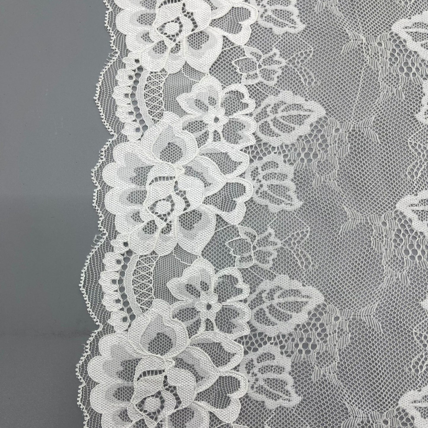 freedombeauty|24CM Wedding Dress Lace Trim White Elastic Nylon Lace DIY Handmade Decoration E-commerce Supply