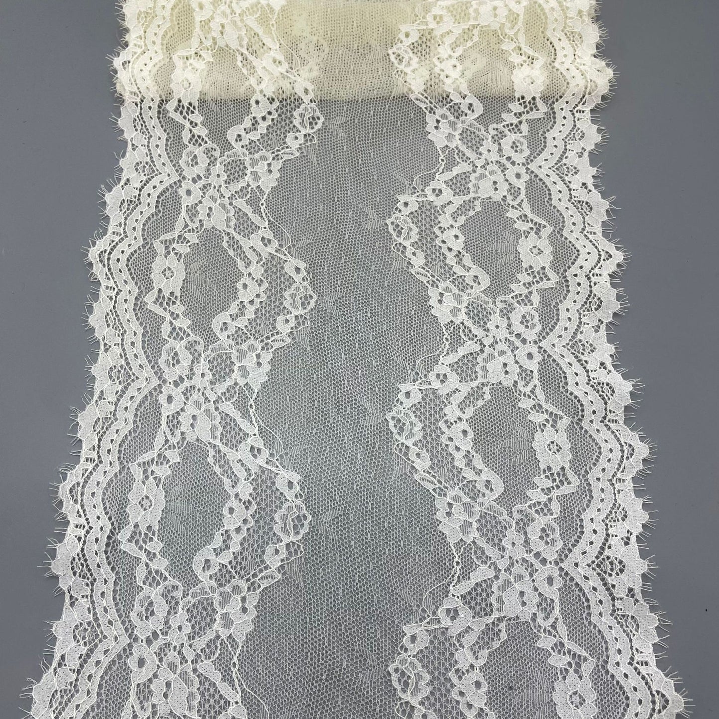 freedombeauty|23CM Elastic Eyelash French Style Supply Wedding Dress Accessories Lace Trim Suitable for Multiple Scene Decorations