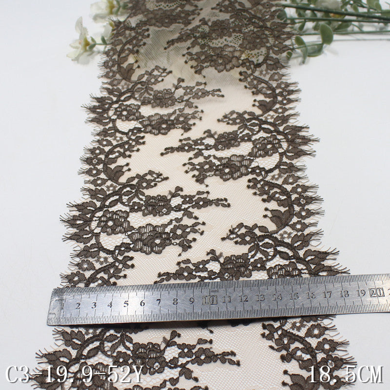 freedombeauty|Two-tone French Retro Asymmetric Flower Non-Elastic Eyelash 18cm Clothing Home Textile Lace Trim Accessories