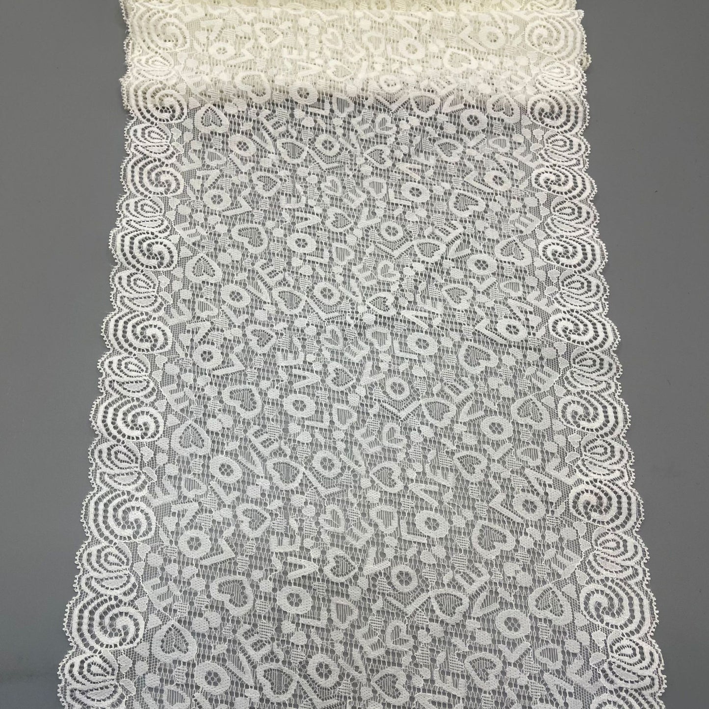 freedombeauty|23CM Elastic Lace Trim White Wedding Dress Hollow Lace Nylon