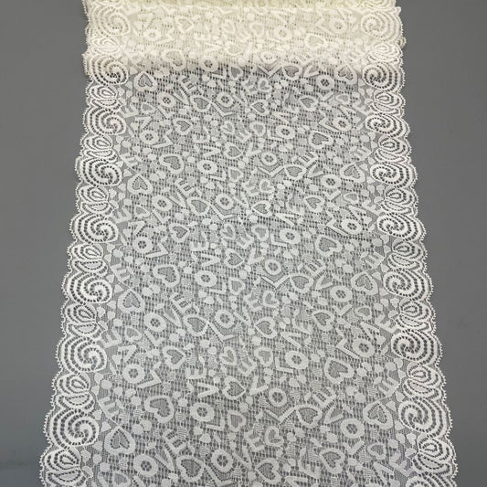 freedombeauty|23CM Elastic Lace Trim White Wedding Dress Hollow Lace Nylon