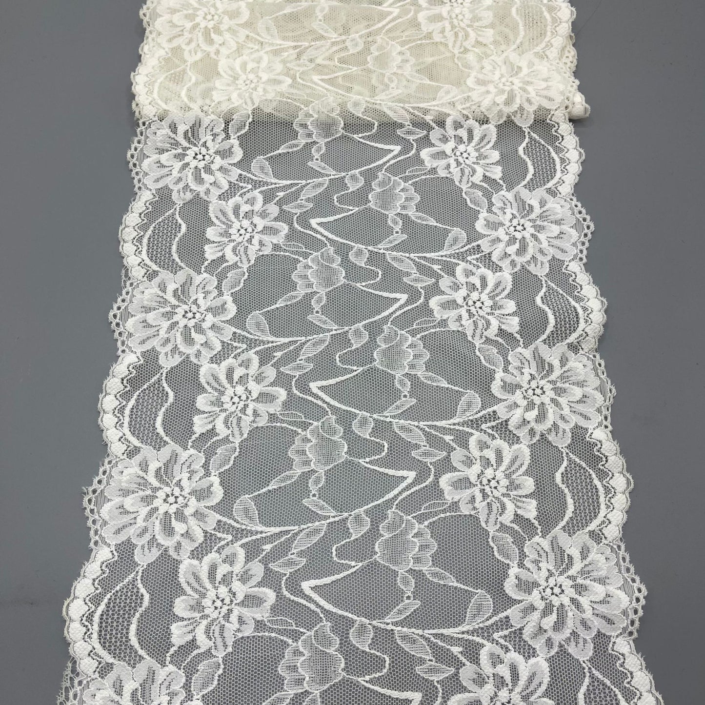 freedombeauty|22cm Elastic Lace Nylon Wedding Dress Accessories White Hollow Lace Handmade Lace Custom Accessories