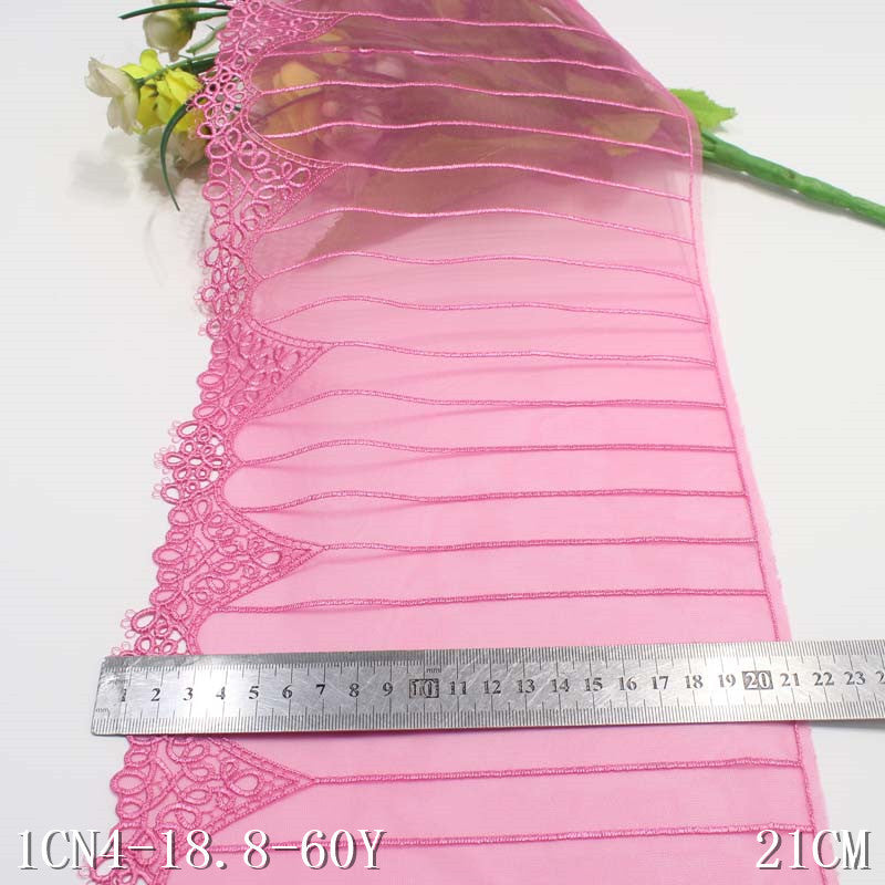 【1pack】-freedombeauty|Two-tone Single-sided Vintage Water-soluble Pattern Embroidery Lace Trim Curtain Sofa Cushion Lace Trim Accessories