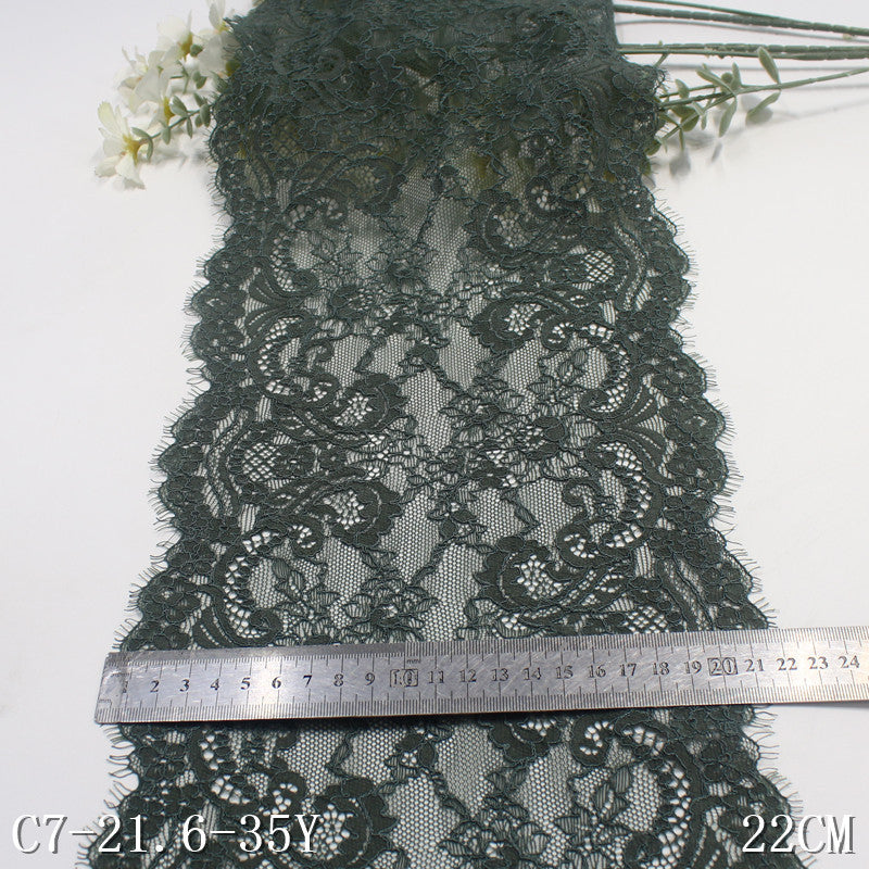 freedombeauty|Multicolor Double-Sided Wavy Thread Elastic Eyelash Lace Trim Performance Costume Curtain 22cm Lace Trim Accessories