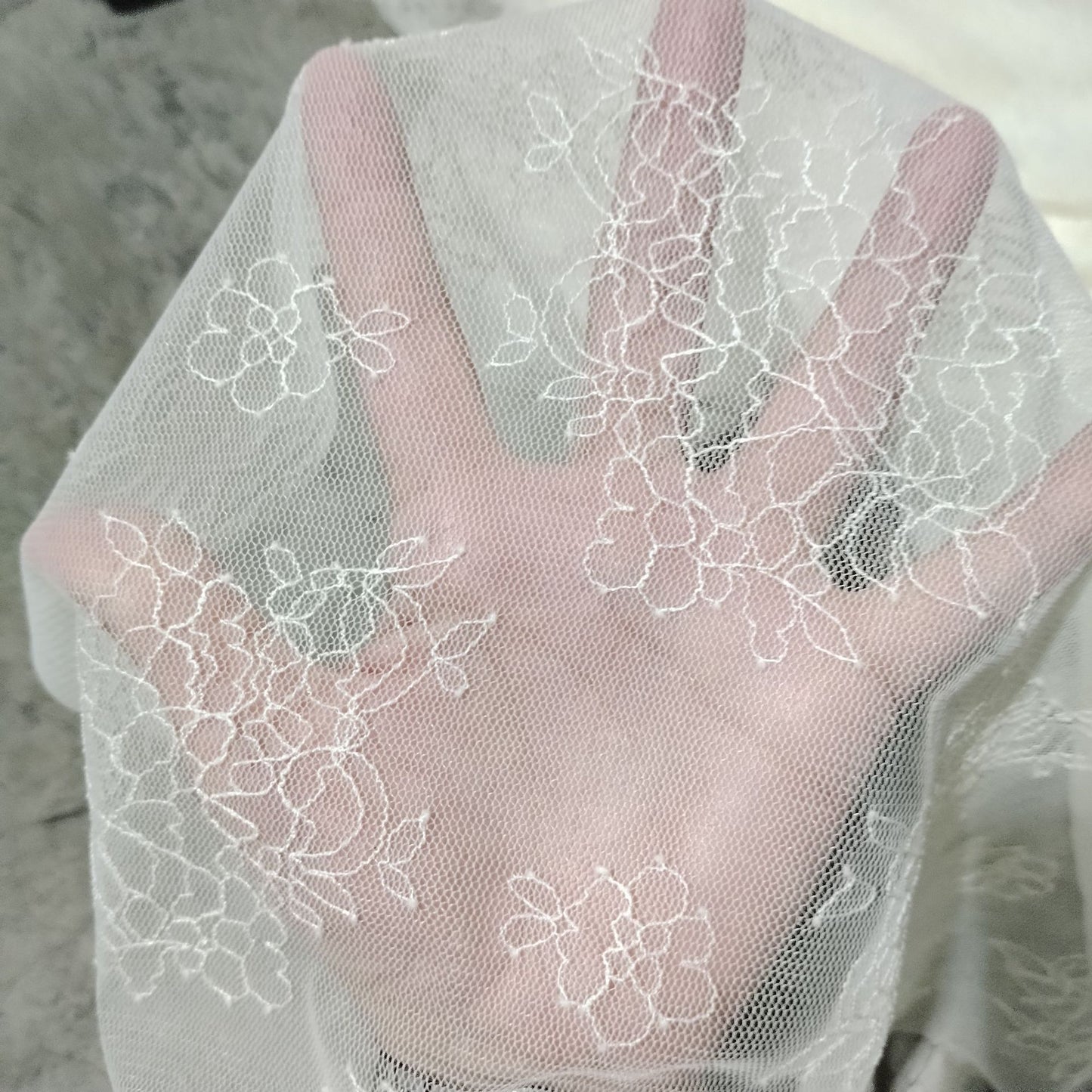 freedombeauty|Nylon L Small Flower Elastic Non-Elastic Lace Fabric Strapless Dress Clothing Lace Trim Fabric