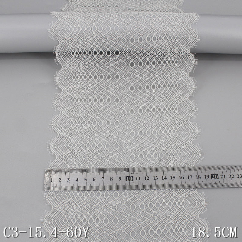 freedombeauty|Eyelash Lace Trim Micro Elastic Double-Sided Shell Wave Middle Hollow Pattern Curtain Lace Accessories