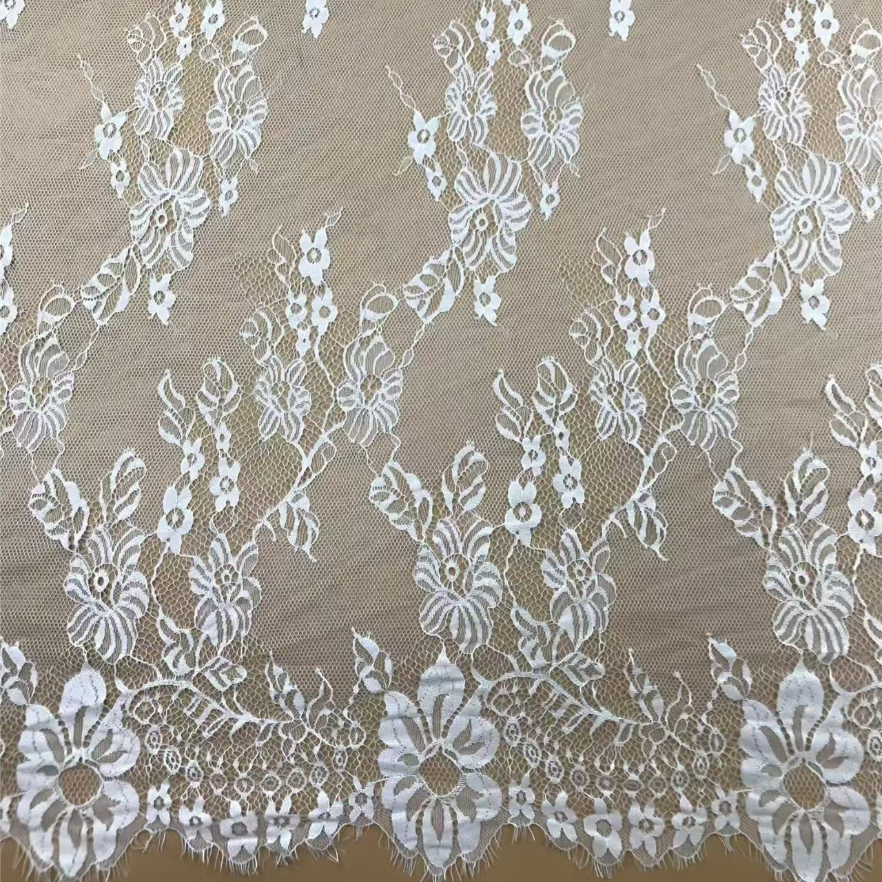 freedombeauty|Eyelash Lace One Piece Three Yards Edge Black and White Classic Lightweight Decoration Fabric for Dresses, Tops, Wedding Dresses