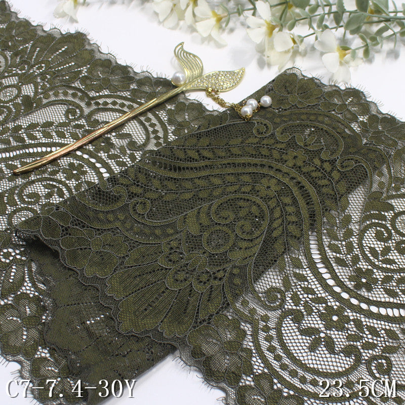 freedombeauty|Multicolor French Classical Floral Texture Elastic Eyelash 23cm Clothing Home Textile Lace Trim DIY