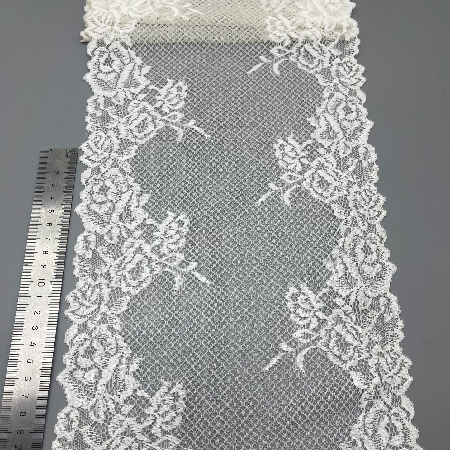 freedombeauty|21cm Stretch High-end White Hollow Lace Nylon Lace Wedding Dress Making Accessories Lace Trim