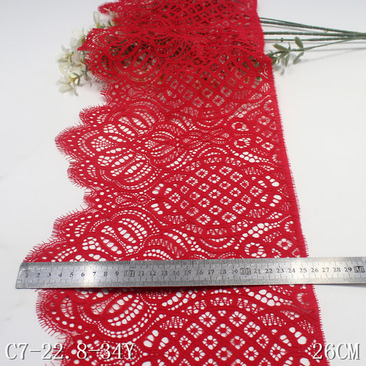 freedombeauty|Multicolor Single-Sided Wavy Chinese Style Non-Elastic Eyelash Lace Trim Performance Costume Curtain 26cm Lace Trim Accessories