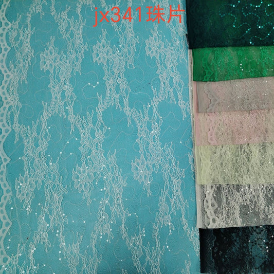 freedombeauty|New Hot-Selling Spring Summer Shiny Nylon Polyester Non-Elastic Sheer Large Floral Cut Lace Embroidery Wedding Dress