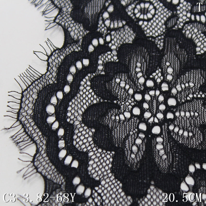 freedombeauty|Two-tone Double-sided Thread Vintage Flower Non-elastic Eyelash Lace Lightweight Soft Underwear Lace Trim