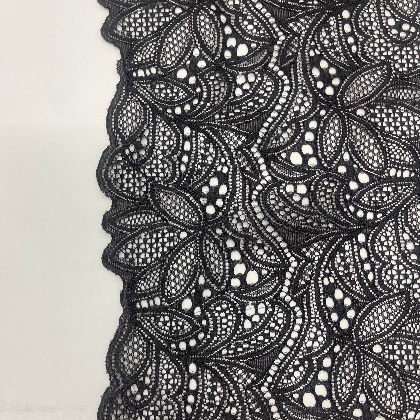 freedombeauty|16CM Lace Trim Elastic Lace Trim Rose Flower Shape Dense Pressed Yarn Accessories