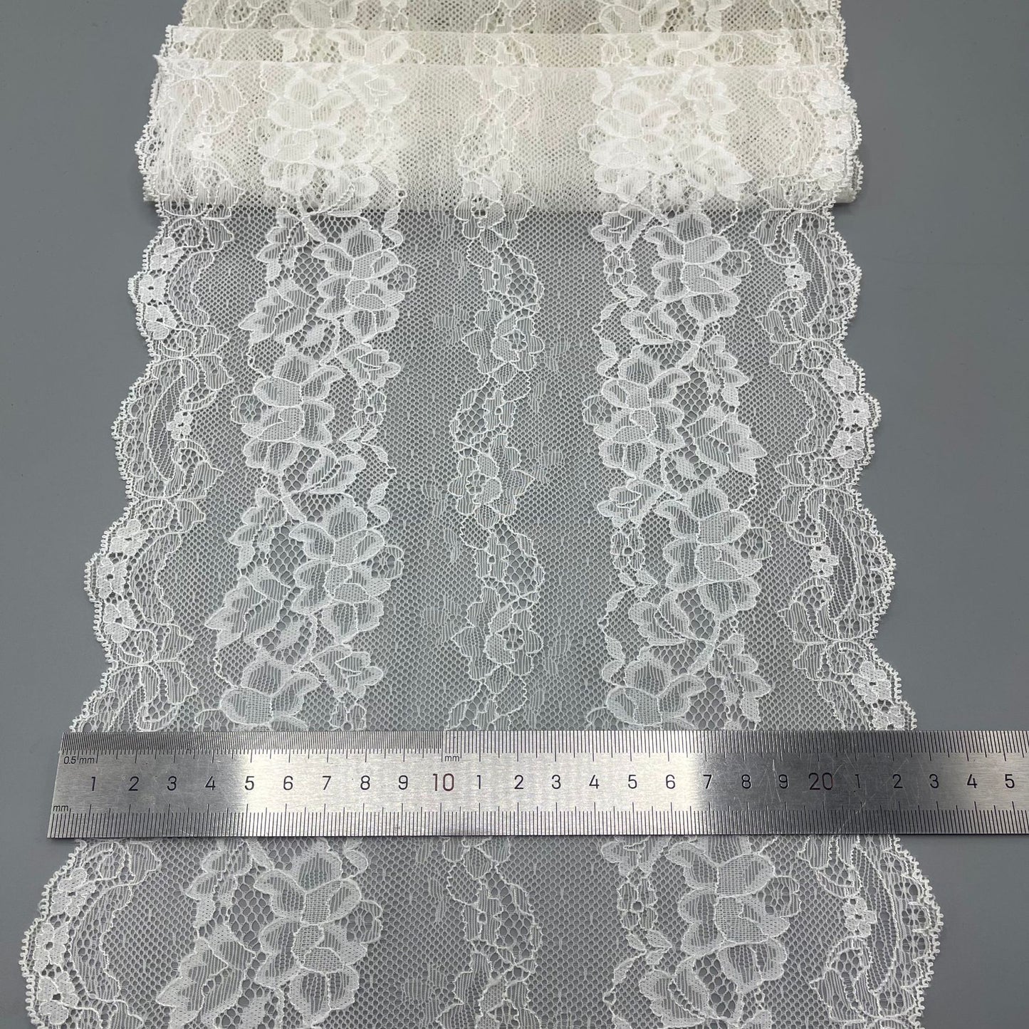 freedombeauty|23CM Nylon Elastic Lace Trim Wedding Dress, Lingerie Accessories DIY Handmade Lace Trim
