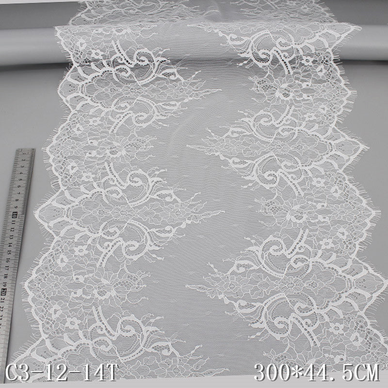 freedombeauty|Non-Elastic Lace Trim Double-Sided Asymmetrical Car Thread Lace White Tablecloth Cheongsam Accessories Eyelash Lace