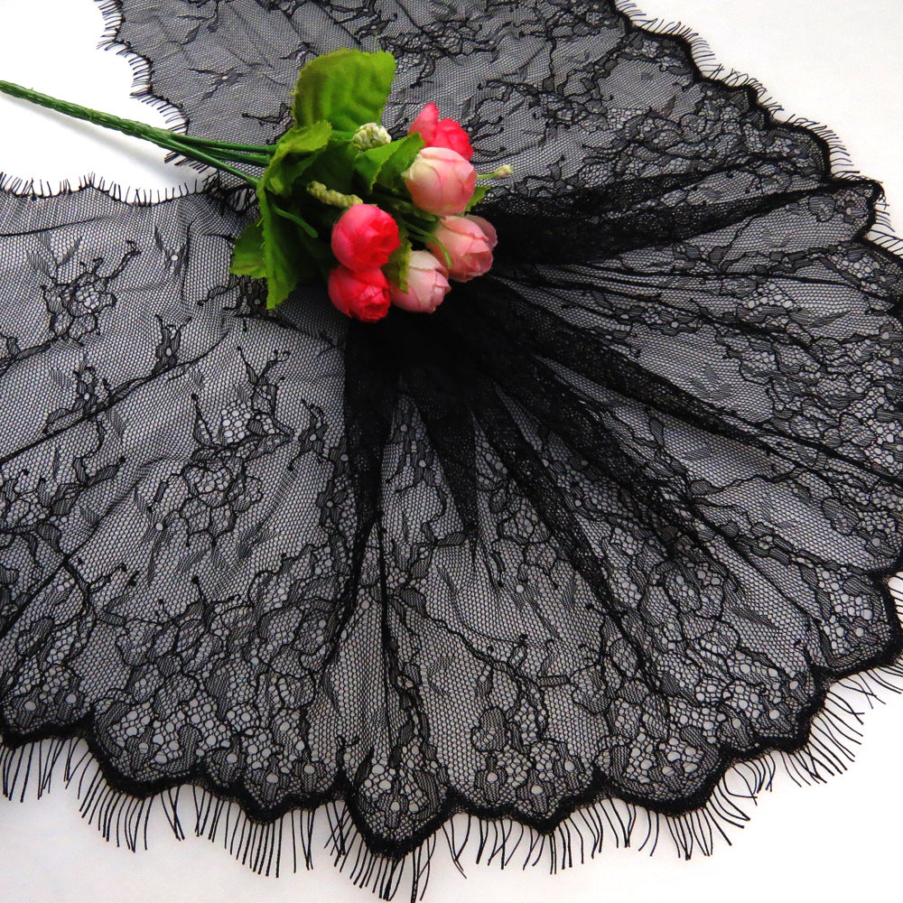 FREEDOMBEAUTY | Export quality Eco-friendly dyed eyelash lace DIY clothing accessories 23cm embroidered lace fabric