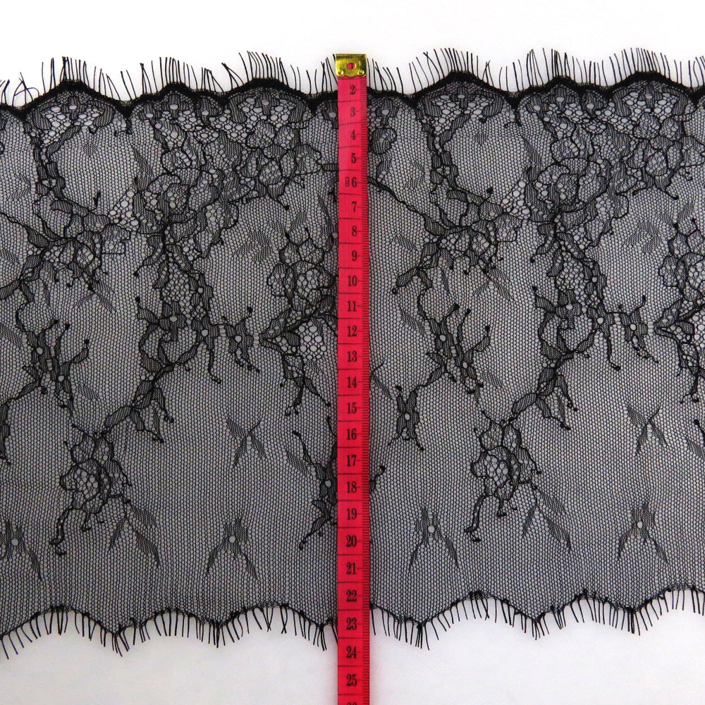 FREEDOMBEAUTY | Export quality Eco-friendly dyed eyelash lace DIY clothing accessories 23cm embroidered lace fabric