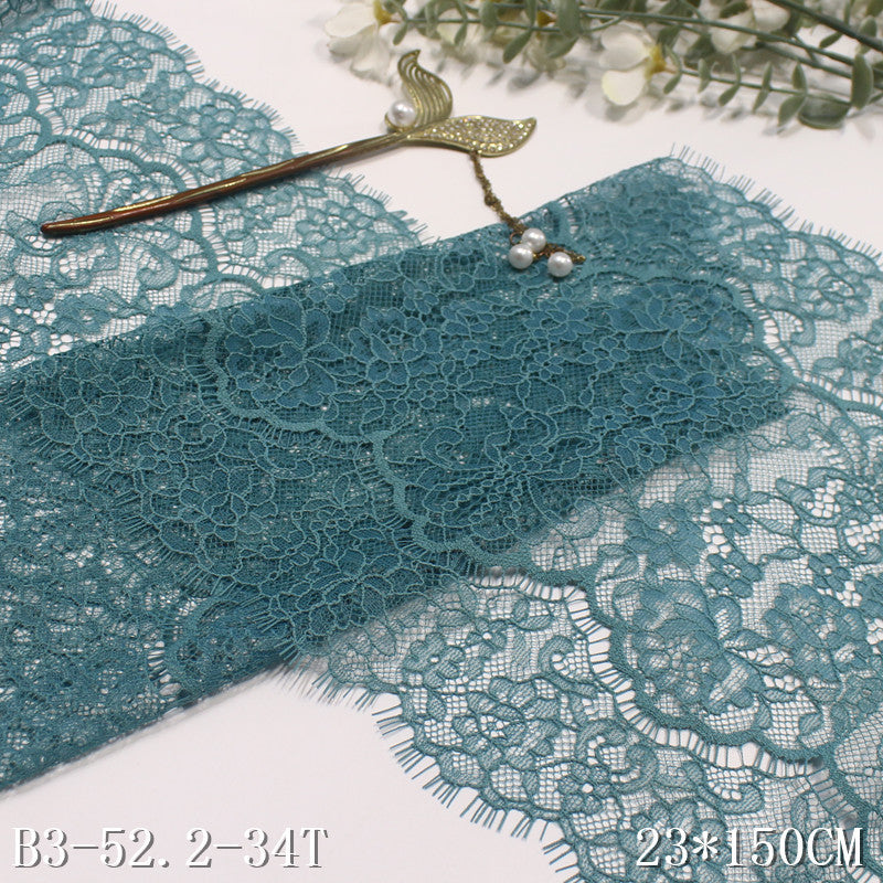 freedombeauty|Multicolor Double Wave Center Vintage Flower Non-Elastic Eyelash Lace Trim Clothing Home Textile Lace Trim Accessories DIY
