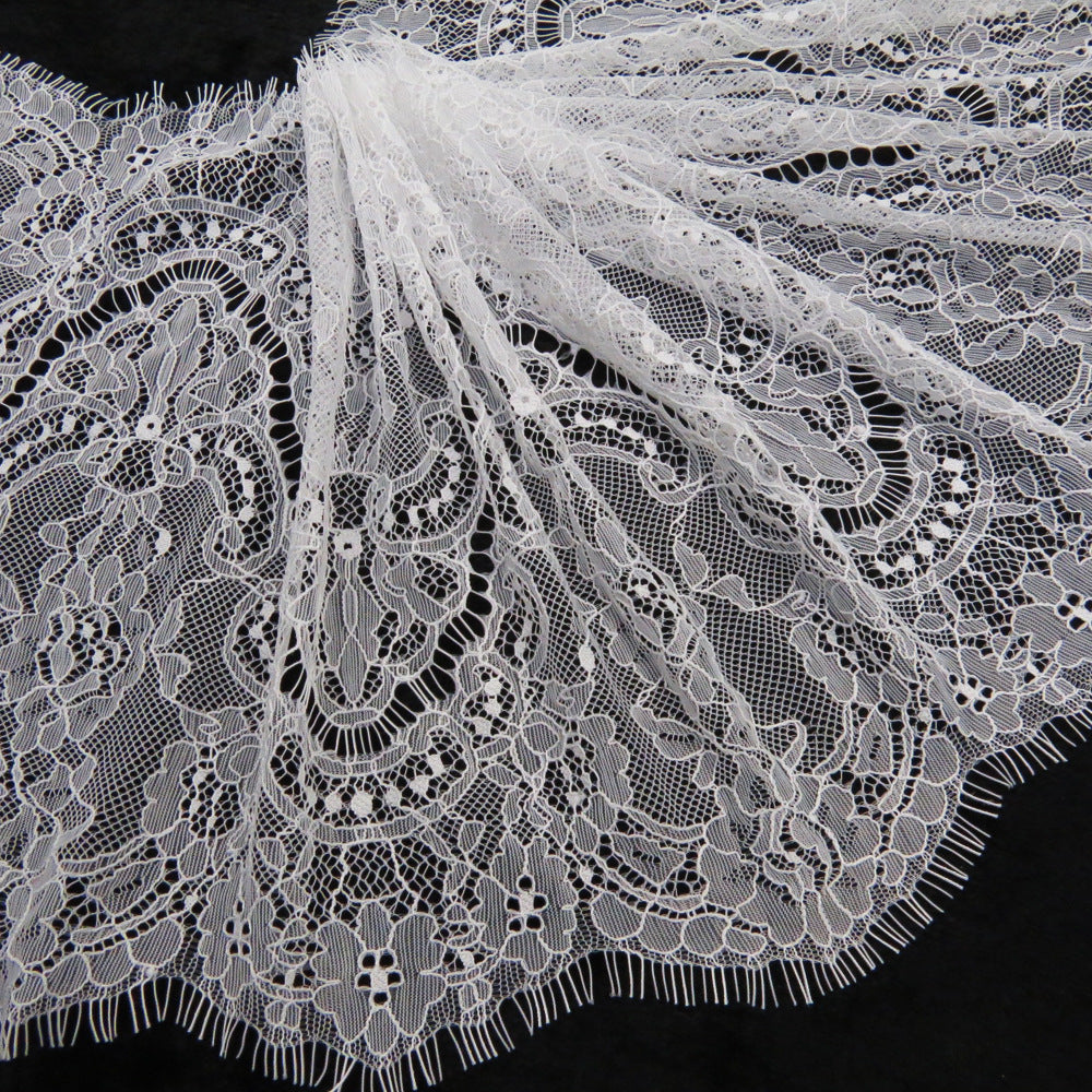 FREEDOMBEAUTY | Eyelash lace wholesale 26cm eyelash lace lace, spot black and white eyelash lace, wedding underwear accessories