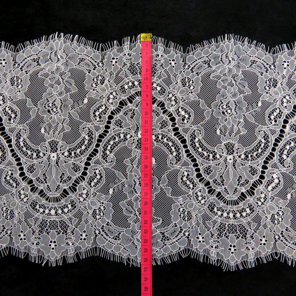 FREEDOMBEAUTY | Eyelash lace wholesale 26cm eyelash lace lace, spot black and white eyelash lace, wedding underwear accessories