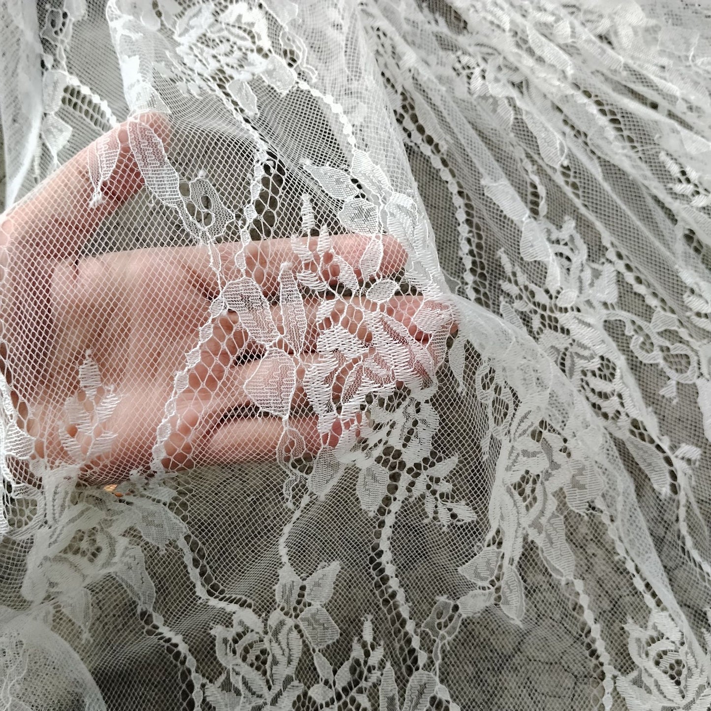 freedombeauty|Direct Supply Full Brocade Non-Elastic Large Peony Jacquard Lace Mesh Fabric for Underwear, Tops, Dresses, and Children's Clothing Hot Sale