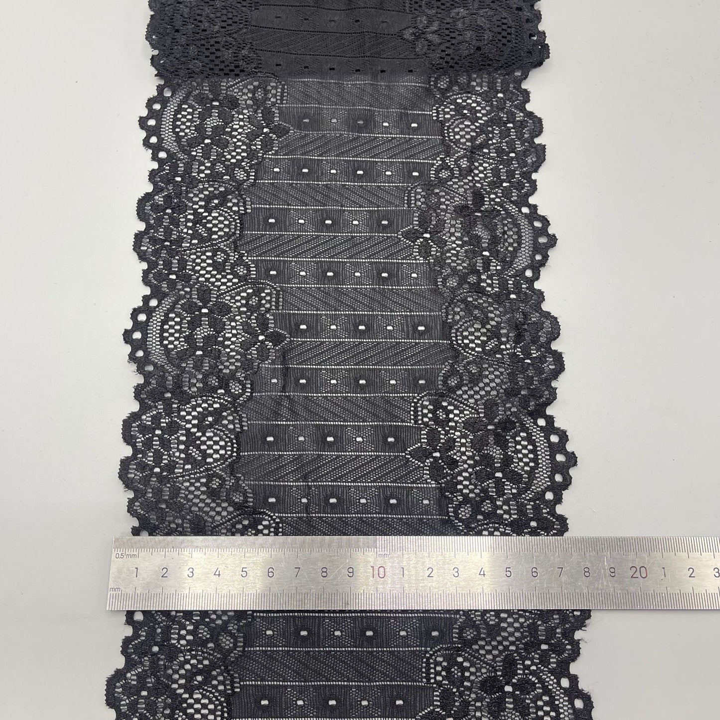 freedombeauty|19cm Elastic Lace Handmade Wedding Dress Accessories White Hollow Nylon Lace Trim Decoration Parts