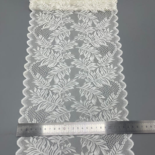 freedombeauty|24CM Underwear Hollow Lace Nylon White Elastic Lace Trim Wedding Dress Accessories Edging