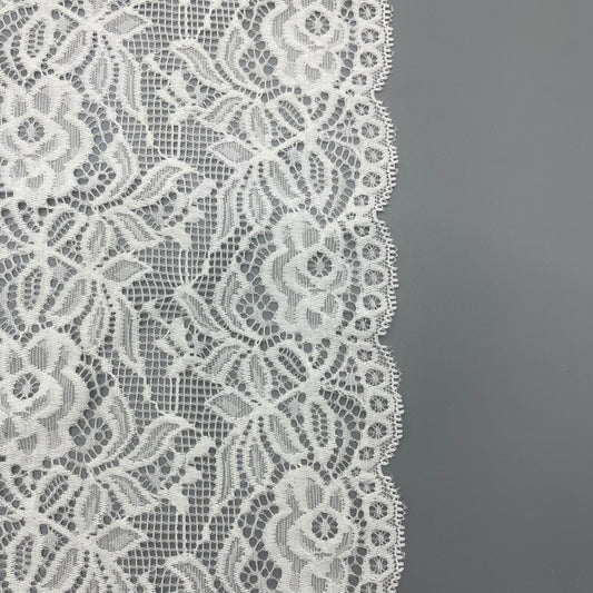 freedombeauty|30CM Nylon Lace Trim Elastic Lace Wedding Dress Undergarment Skirt Hem Accessories