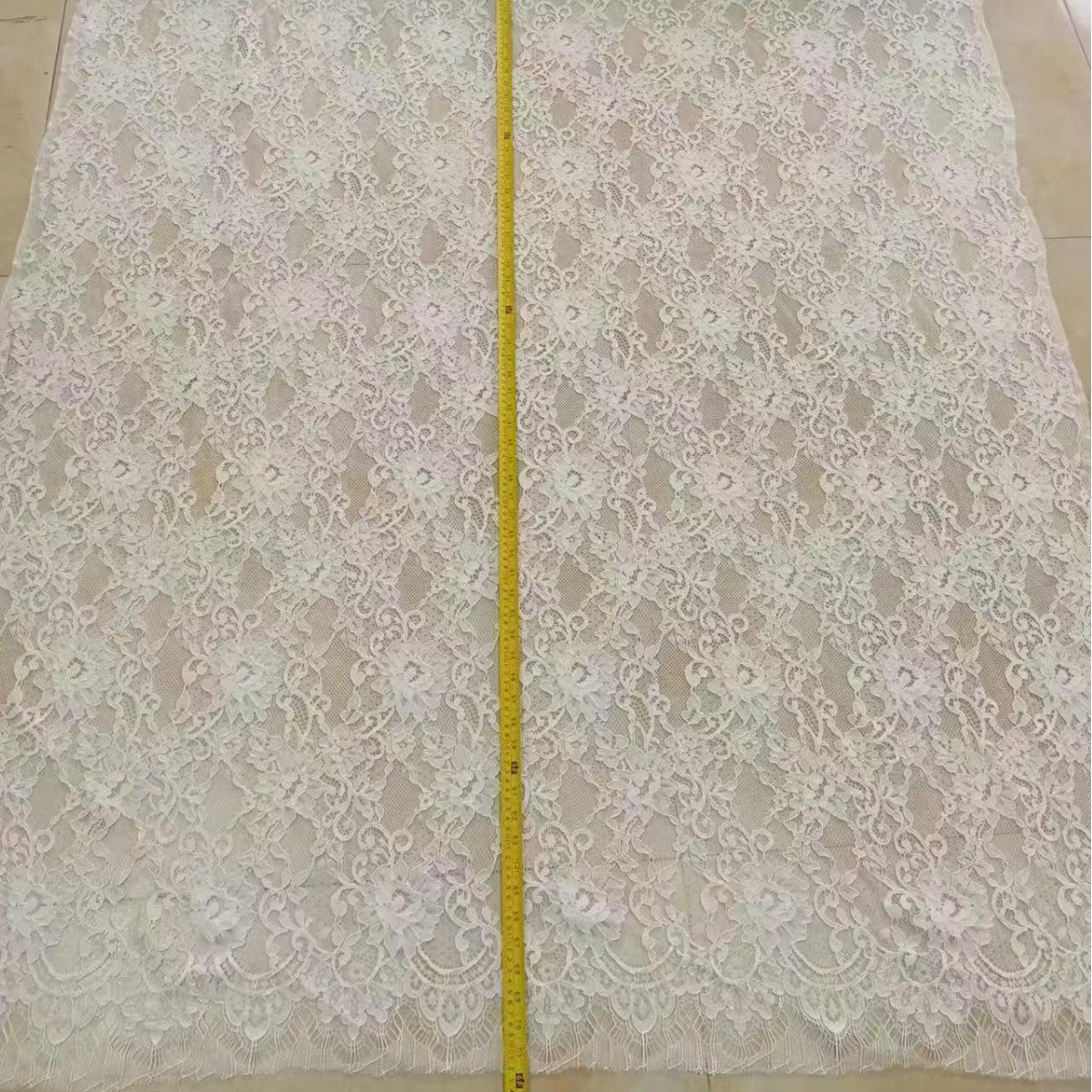 freedombeauty|Nylon Cotton Thread Large Floral High-end Lace Fabric Women's Clothing Dress Lace Accessories Full Width Wedding Dress