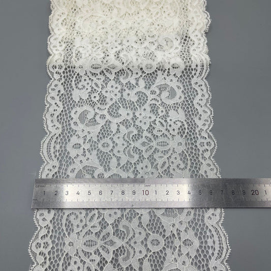 freedombeauty|17CM Nylon Wedding Dress Accessories White Elastic Hollow Lace Handmade Trim Accessories