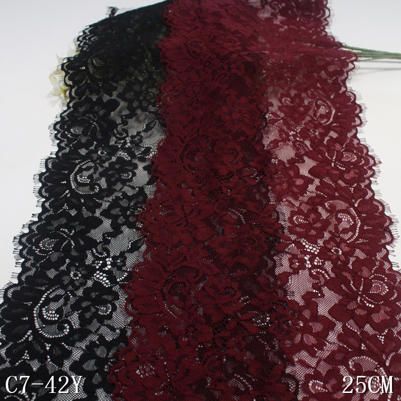 freedombeauty|Two-tone Double-sided Vintage Floral Texture Elastic Eyelash 24cm Lingerie Clothing Lace Trim DIY