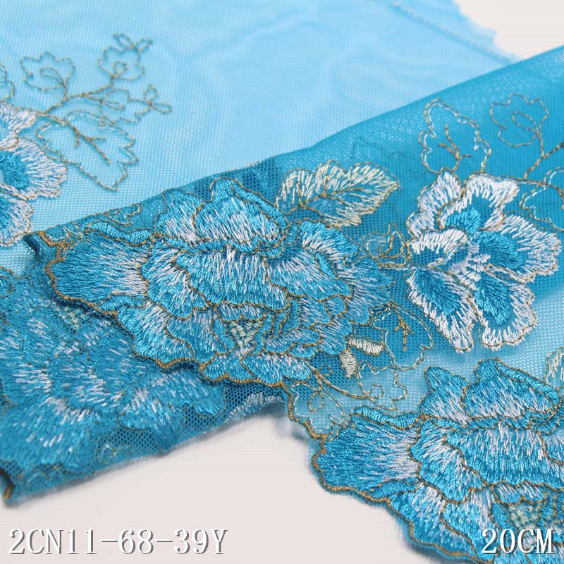 【1pack】-freedombeauty|Three-Color National Style Ancient Style Single-Sided Large Flower Embroidery Lace DIY Hanfu Performance Costume Lace Trim Accessories
