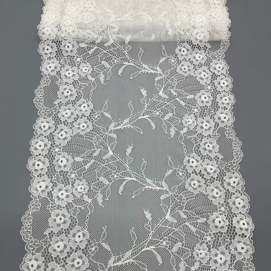 freedombeauty|23CM Lace Trim DIY Handmade Lingerie Wide Lace Trim Accessories Wavy Hem Wedding Dress Decoration