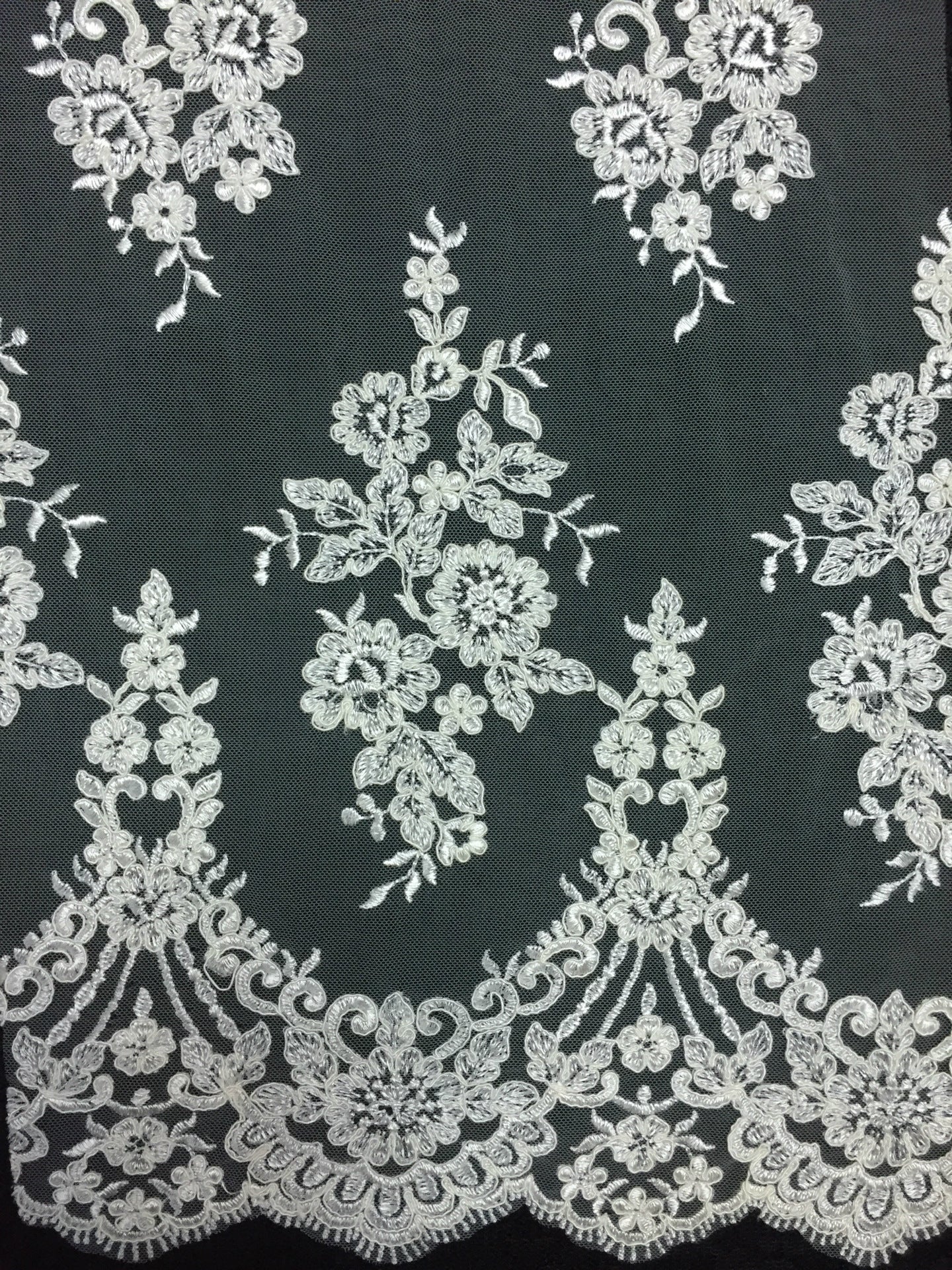 Freedombeauty | Supply Computer Embroidery Lace Fabric Veil Three-Dimensional Bone Thread Wedding Dress Accessories Can Be Beaded plus Sequin