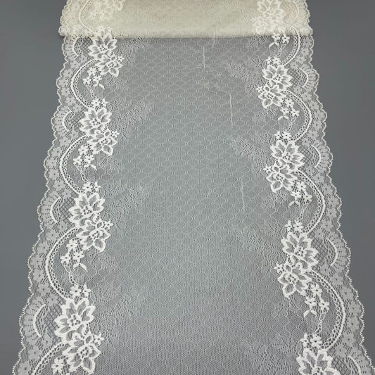 freedombeauty|30cm Elastic Lace Hollow Trim Nylon Lace Trim Accessories Handmade Wedding Dress Custom Border